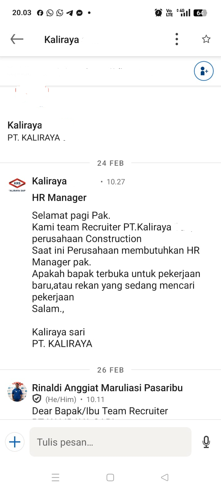 panggilan interview kaliraya